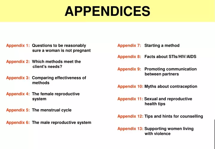 appendices