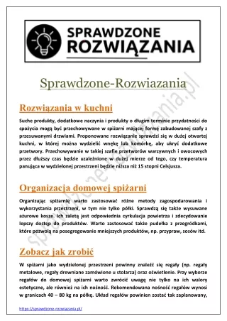 Rozwiązania w kuchni