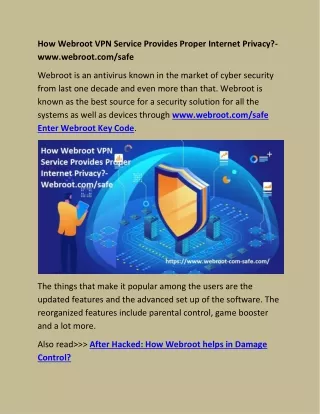 how webroot vpn service provides proper internet