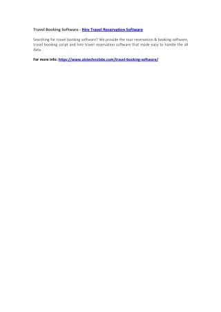 travel booking software hire travel reservation
