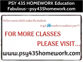 PSY 435 HOMEWORK Education Fabulous--psy435homework.com