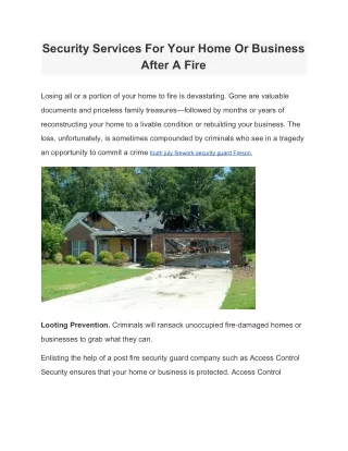 security services for your home or business after