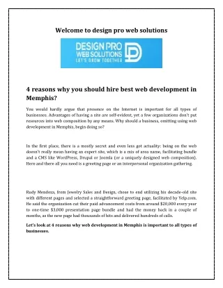 welcome to design pro web solutions