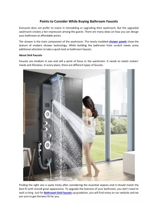 points to consider while buying bathroom faucets