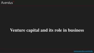 venture capital and its role in business