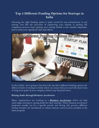 top 3 different funding options for startups
