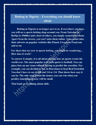 Betting in Nigeria