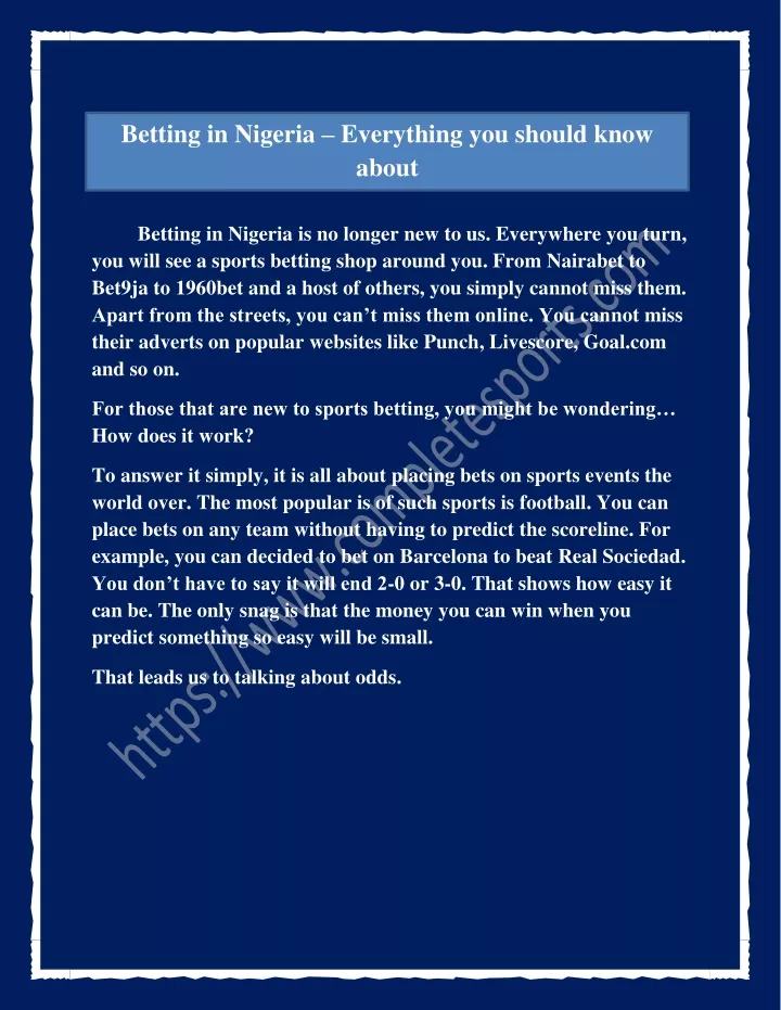 betting in nigeria everything you should know