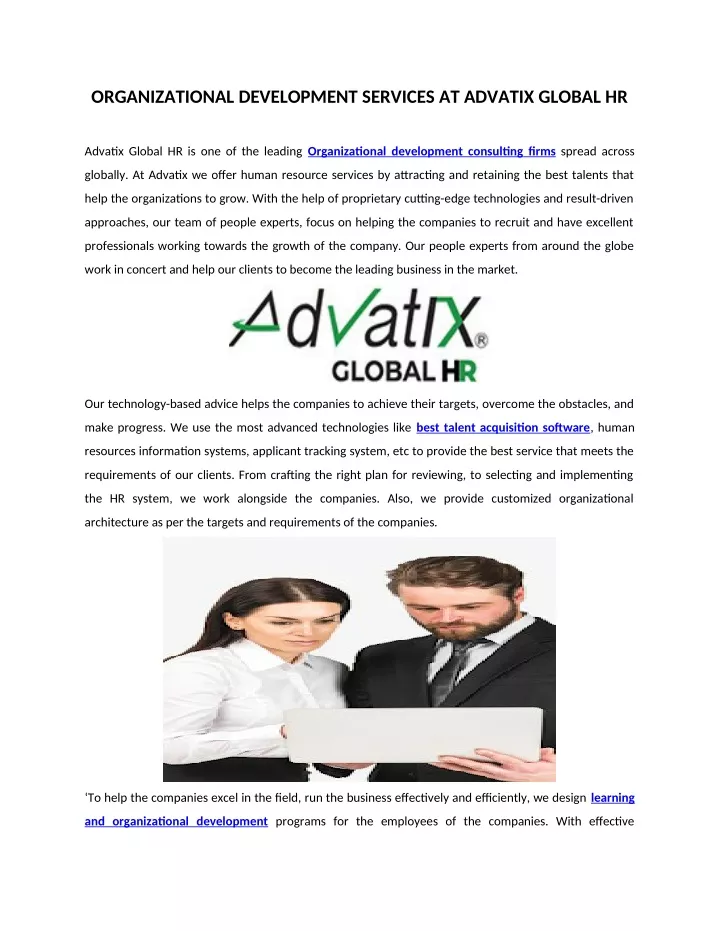 organizational development services at advatix