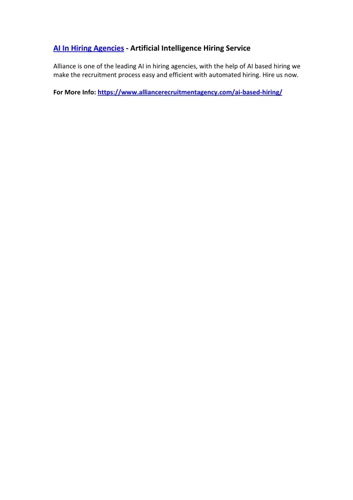 ai in hiring agencies artificial intelligence