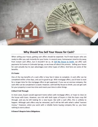 Why Should You Sell Your House for Cash?