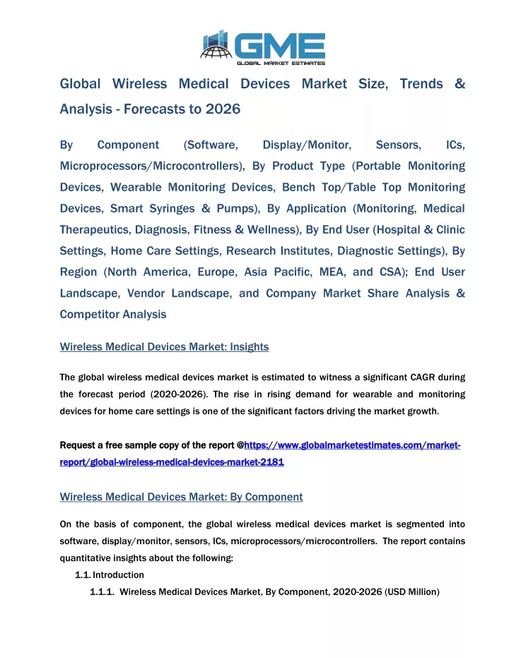global wireless medical devices market size trends