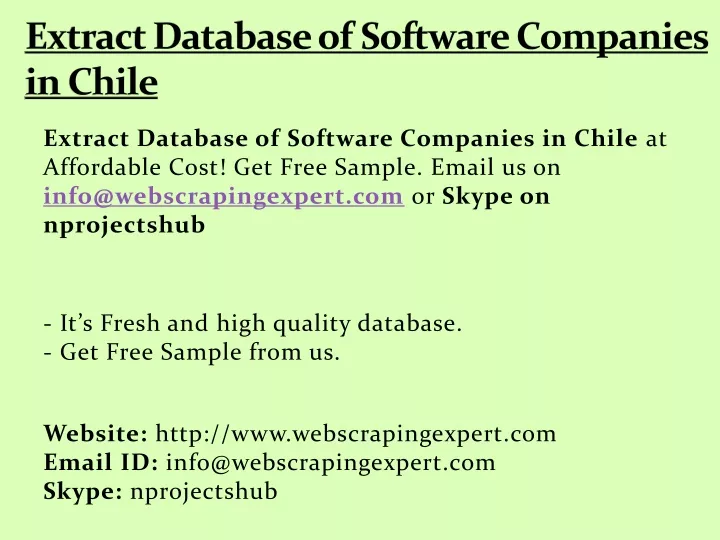 extract database of software companies in chile
