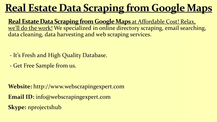 real estate data scraping from google maps