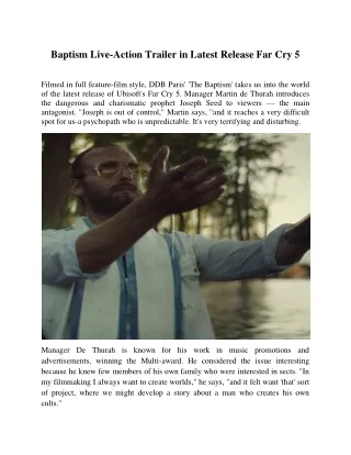 baptism live action trailer in latest release