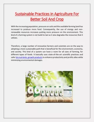 sustainable practices in agriculture