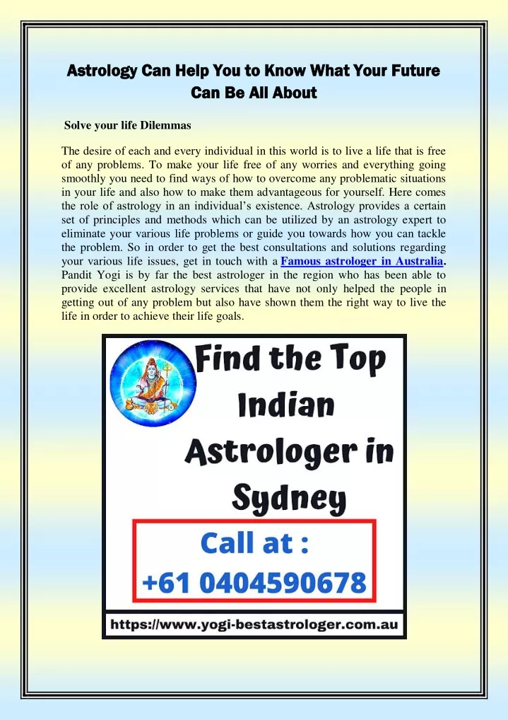 astrology can help you to know what your future