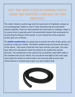 get the best custom rubber parts from