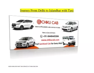 Journey From Delhi to Jalandhar with Taxi