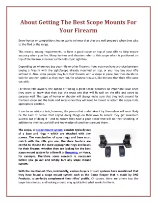 about getting the best scope mounts for your