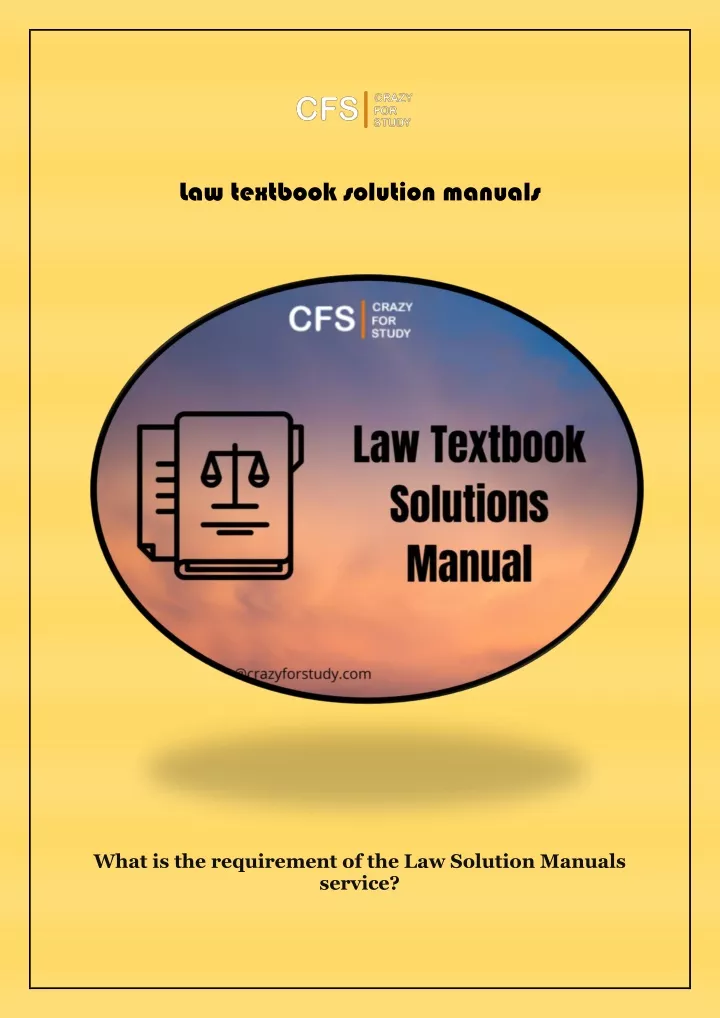 law textbook solution manuals