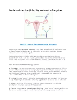 Ovulation induction | Infertility treatment in Bangalore