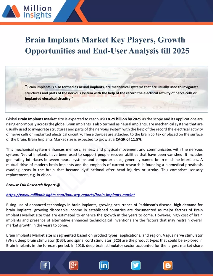 brain implants market key players growth