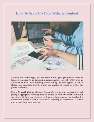 how to scale up your website content