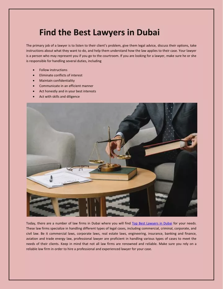 find the best lawyers in dubai