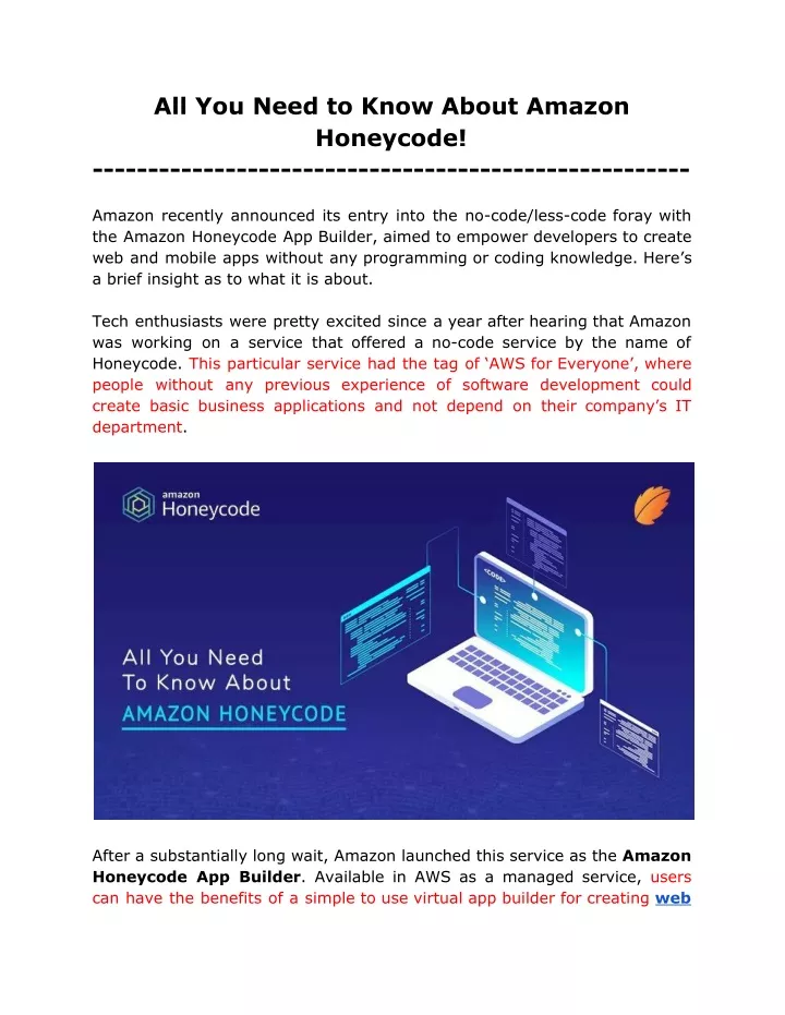 all you need to know about amazon honeycode