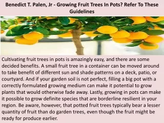 benedict t palen jr growing fruit trees in pots refer to these guidelines