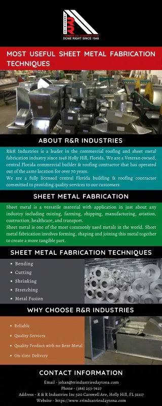 most useful sheet metal fabrication techniques