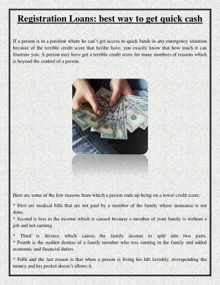 registration loans best way to get quick cash