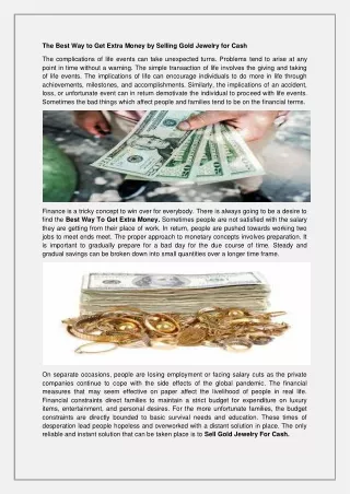 Sell your Gold jewelry for Instant cash