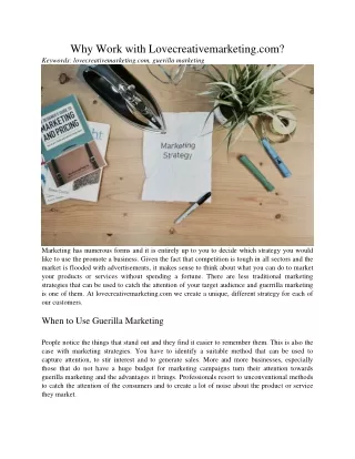 why work with lovecreativemarketing com keywords