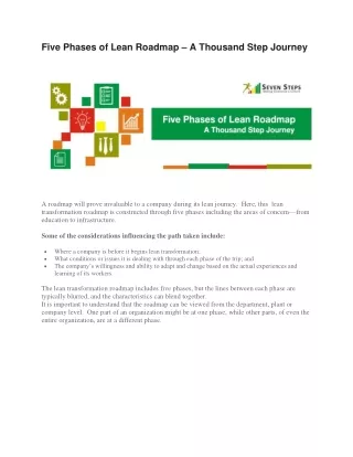 five phases of lean roadmap a thousand step