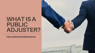 WHAT IS A PUBLIC ADJUSTER