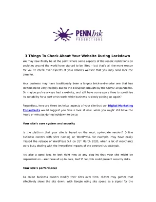 3 things to check about your website during