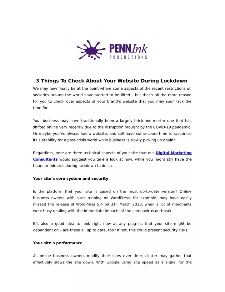 3 things to check about your website during