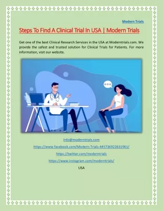 Steps to find a clinical trial in USA | Modern Trials