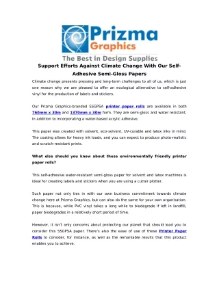 support efforts against climate change with