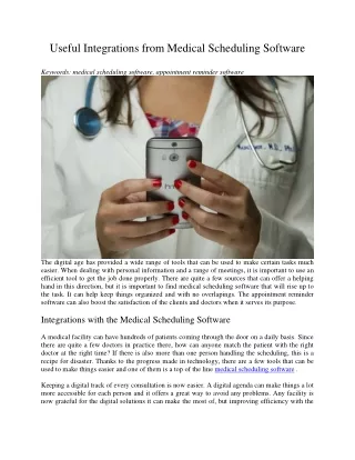 useful integrations from medical scheduling