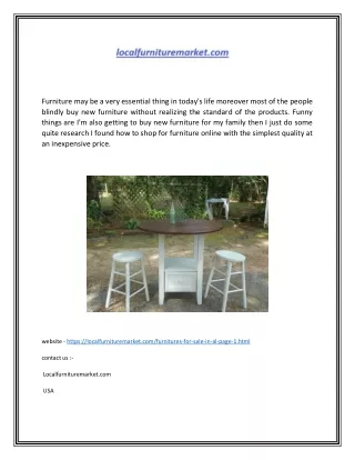 Buy New Furniture online in Alabama | Localfurnituremarket.com
