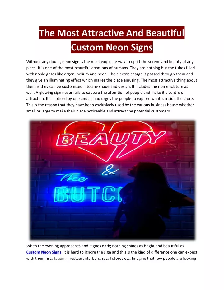 the most attractive and beautiful custom neon