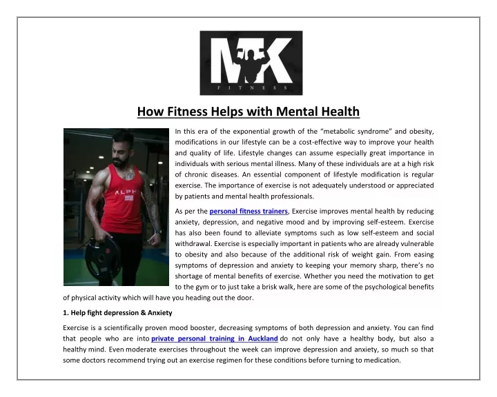 how fitness helps with mental health