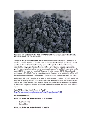 petroleum coke petcoke market 2020 covid