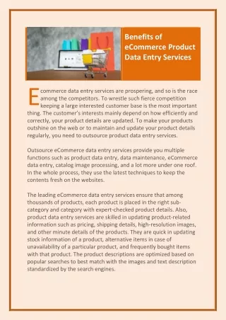 benefits of ecommerce product data entry services