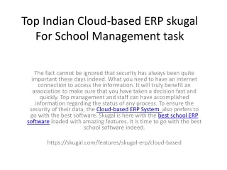 top indian cloud based erp skugal for school management task