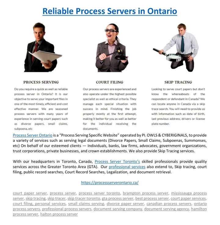 reliable process servers in ontario