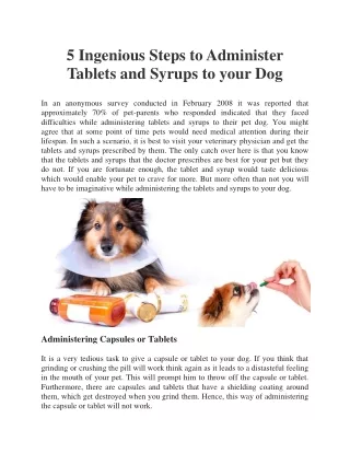 5 ingenious steps to administer tablets